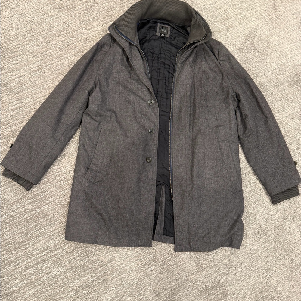 Men’s Saks Fifth Avenue Black Label Lined Trench Coat in Charcoal - Size M